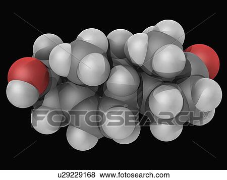 Stock Illustration - Prasterone hormone molecule. Fotosearch