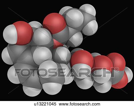 Stock Illustration - Pravastatin drug molecule. Fotosearch