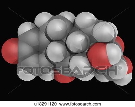 Clipart - Prednisone drug molecule. Fotosearch