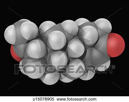 Stock Illustration - Progesterone hormone molecule. Fotosearch