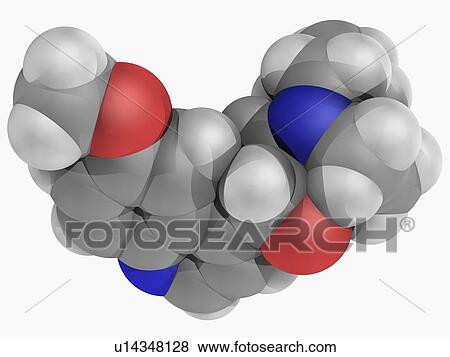 Stock Illustration - Quinine drug molecule. Fotosearch