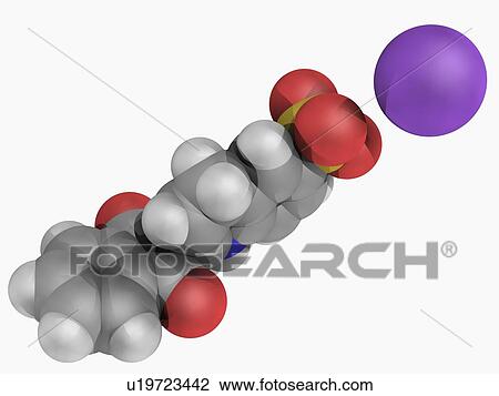 Drawing - Quinoline yellow E104 molecule. Fotosearch