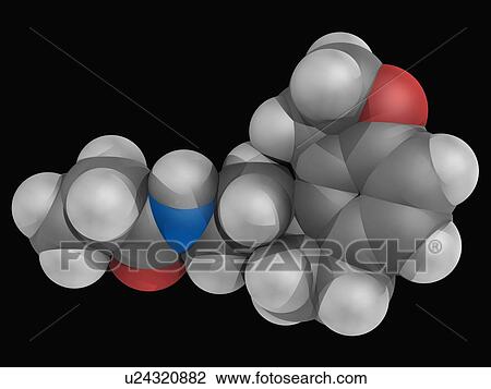 Drawing - Ramelteon drug molecule. Fotosearch