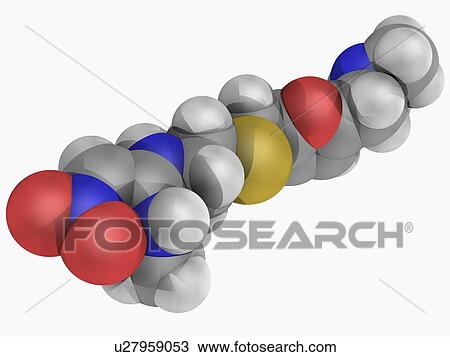 Ranitidine drug molecule View Large Illustration Drawing - Ranitidine drug molecule. Fotosearch