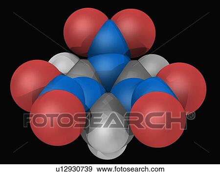 Stock Illustration - RDX explosive molecule. Fotosearch