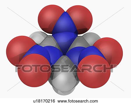 Stock Illustration - RDX explosive molecule. Fotosearch