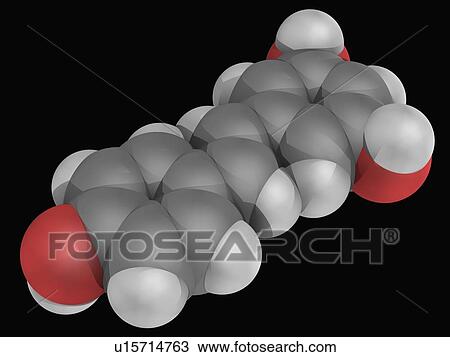 Drawing - Resveratrol molecule. Fotosearch