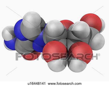 Clip Art - Ribavirin drug molecule. Fotosearch