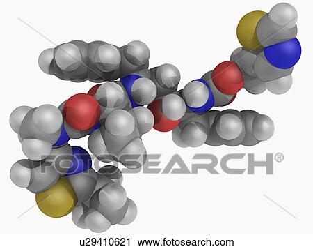 Clip Art - Ritonavir drug molecule. Fotosearch