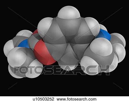 Drawing - Rivastigmine drug molecule. Fotosearch