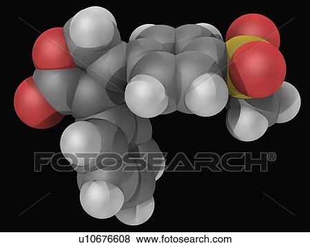 Rofecoxib drug molecule View Large Illustration Stock Illustration - Rofecoxib drug molecule. Fotosearch