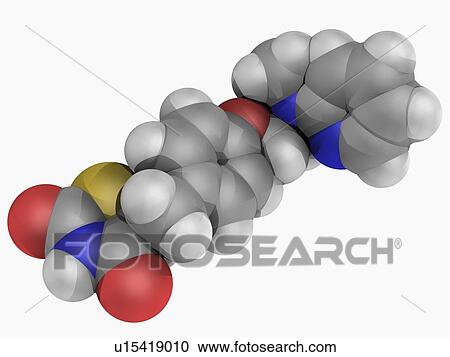 Clipart - Rosiglitazone drug molecule. Fotosearch