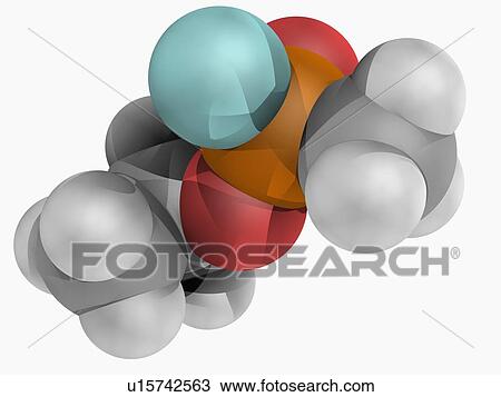 Drawing - Sarin molecule. Fotosearch
