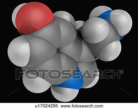 Stock Illustration - Serotonin molecule. Fotosearch
