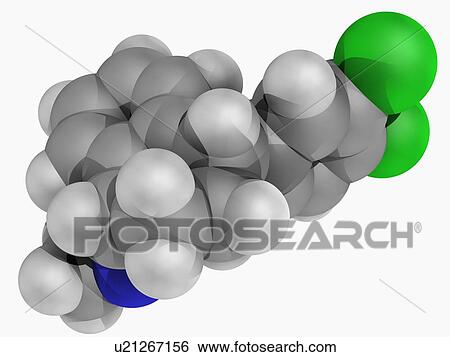 Stock Illustration - Sertraline drug molecule. Fotosearch