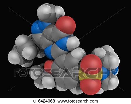 Stock Illustration - Sildenafil citrate drug molecule. Fotosearch