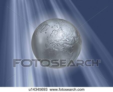 Silver Earth, artwork View Large Illustration Drawing - Silver Earth, artwork. Fotosearch