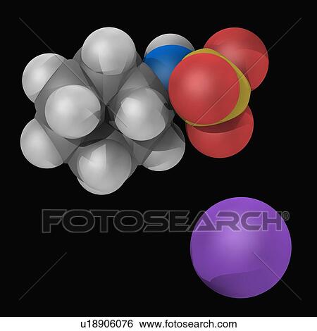 Stock Illustration - Sodium cyclamate molecule. Fotosearch