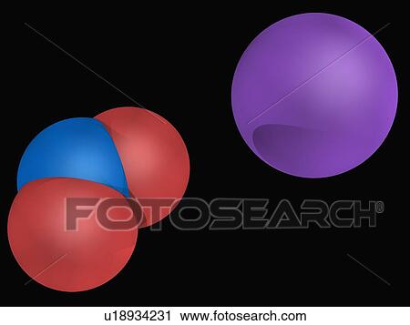 Clip Art - Sodium nitrite molecule. Fotosearch