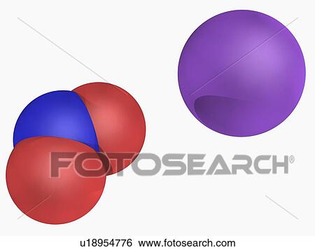Stock Illustration - Sodium nitrite molecule. Fotosearch