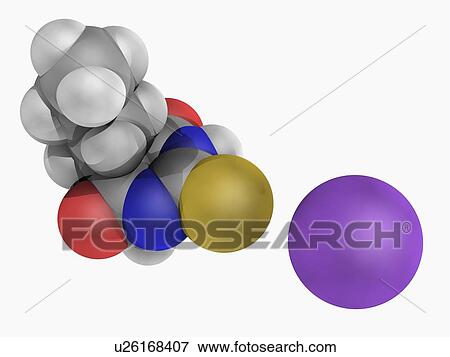 Stock Illustration - Sodium thiopental drug molecule. Fotosearch
