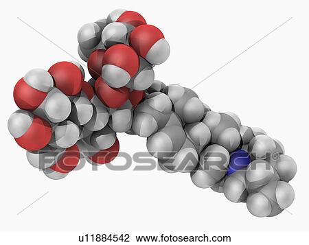 Drawing - Solanine poison molecule. Fotosearch