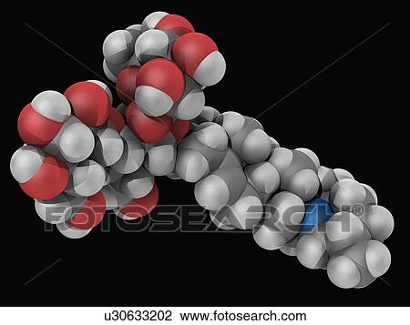 Drawing - Solanine poison molecule. Fotosearch