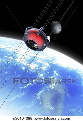 Space elevator, artwork View Large Illustration Stock Illustration - Space elevator, artwork. Fotosearch