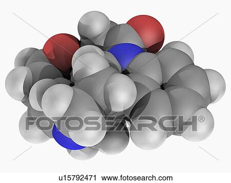 Clip Art - Strychnine molecule. Fotosearch
