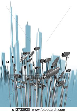 Clipart - Surveillance, conceptual artwork. Fotosearch