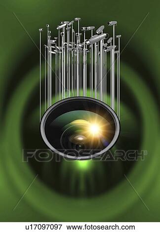 Stock Illustration - Surveillance, conceptual artwork. Fotosearch