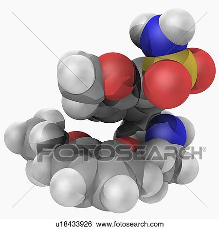 Stock Illustration - Tamsulosin molecular model. Fotosearch
