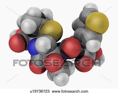 Drawing - Temocillin drug molecule. Fotosearch