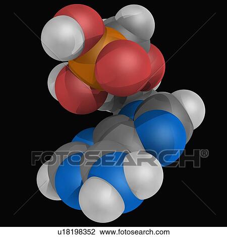 Drawing - Tenofovir drug molecule. Fotosearch