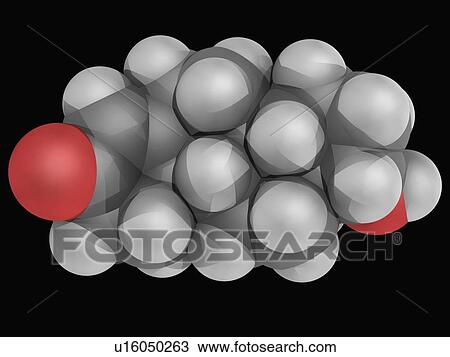Drawing - Testosterone hormone molecule. Fotosearch