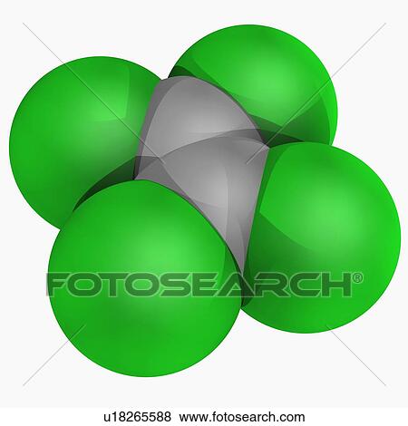Stock Illustration - Tetrachloroethylene molecule. Fotosearch