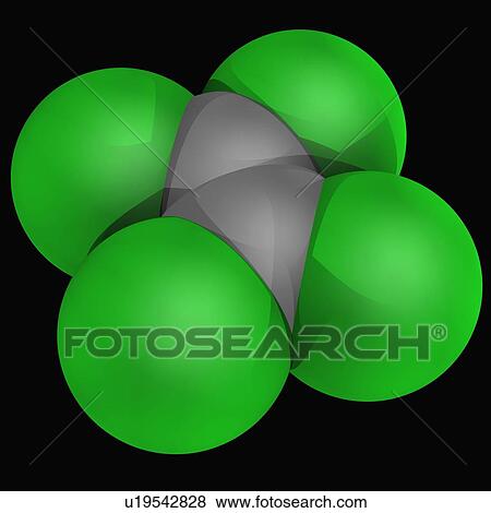 Tetrachloroethylene molecule View Large Illustration Stock Illustration - Tetrachloroethylene molecule. Fotosearch