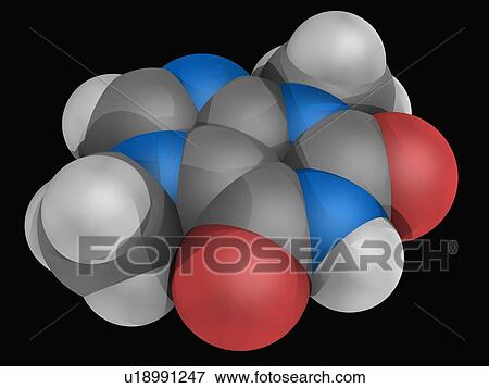 Theobromine molecule View Large Illustration Stock Illustration - Theobromine molecule. Fotosearch