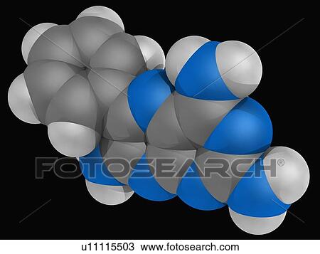 Triamterene drug molecule View Large Illustration Drawing - Triamterene drug molecule. Fotosearch