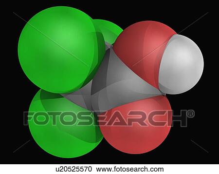 Clipart - Trichloroacetic acid molecule. Fotosearch