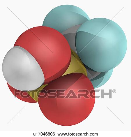 Trifluoromethanesulfonic acid molecule View Large Illustration Stock Illustration - Trifluoromethanesulfonic acid molecule. Fotosearch