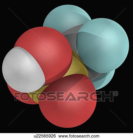 Trifluoromethanesulfonic acid molecule View Large Illustration Stock Illustration - Trifluoromethanesulfonic acid molecule. Fotosearch