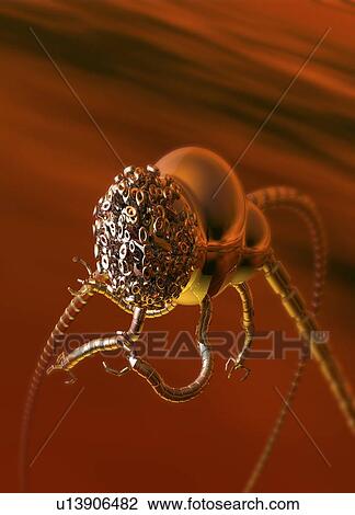 Drawing - Tripod alien, conceptual artwork. Fotosearch