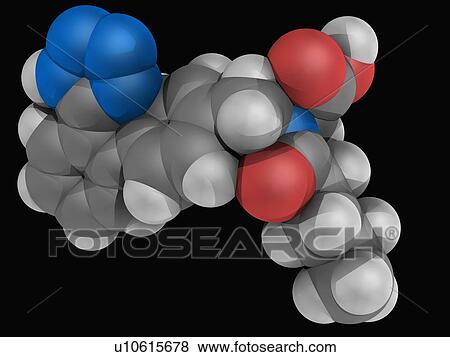 Stock Illustration - Valsartan drug molecule. Fotosearch