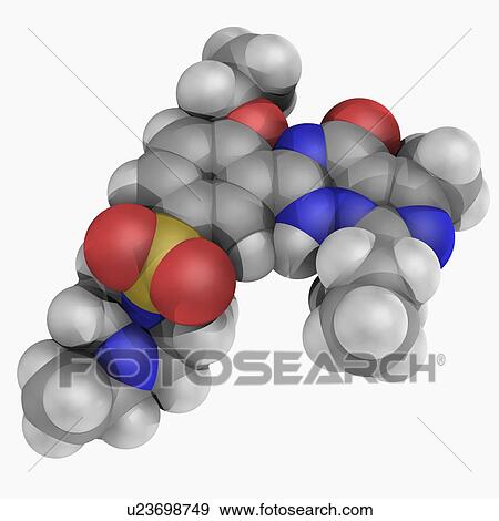 Stock Illustration - Vardenafil drug molecule. Fotosearch