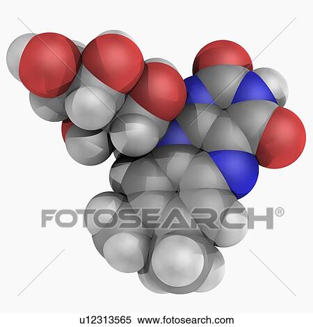 Stock Illustration - Vitamin B2 riboflavin molecule. Fotosearch
