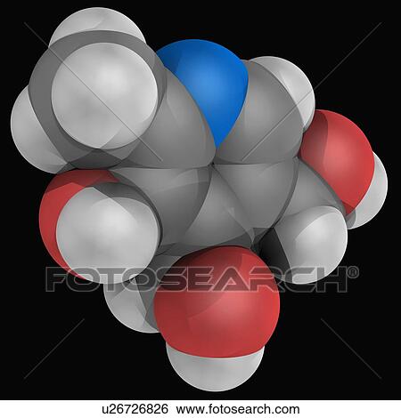 Stock Illustration - Vitamin B6 pyridoxine molecule. Fotosearch