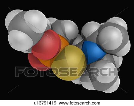 Stock Illustration - VX nerve agent molecule. Fotosearch