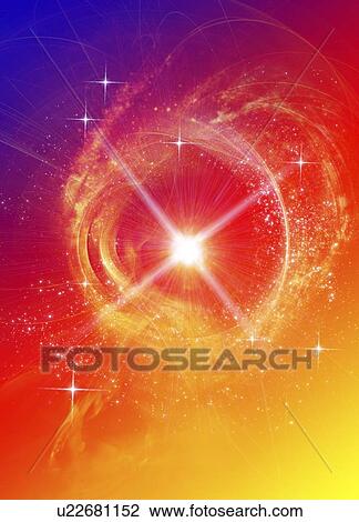 Drawing - White dwarf star, artwork. Fotosearch