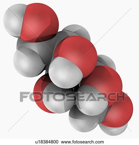 Clipart - Xylitol molecule. Fotosearch